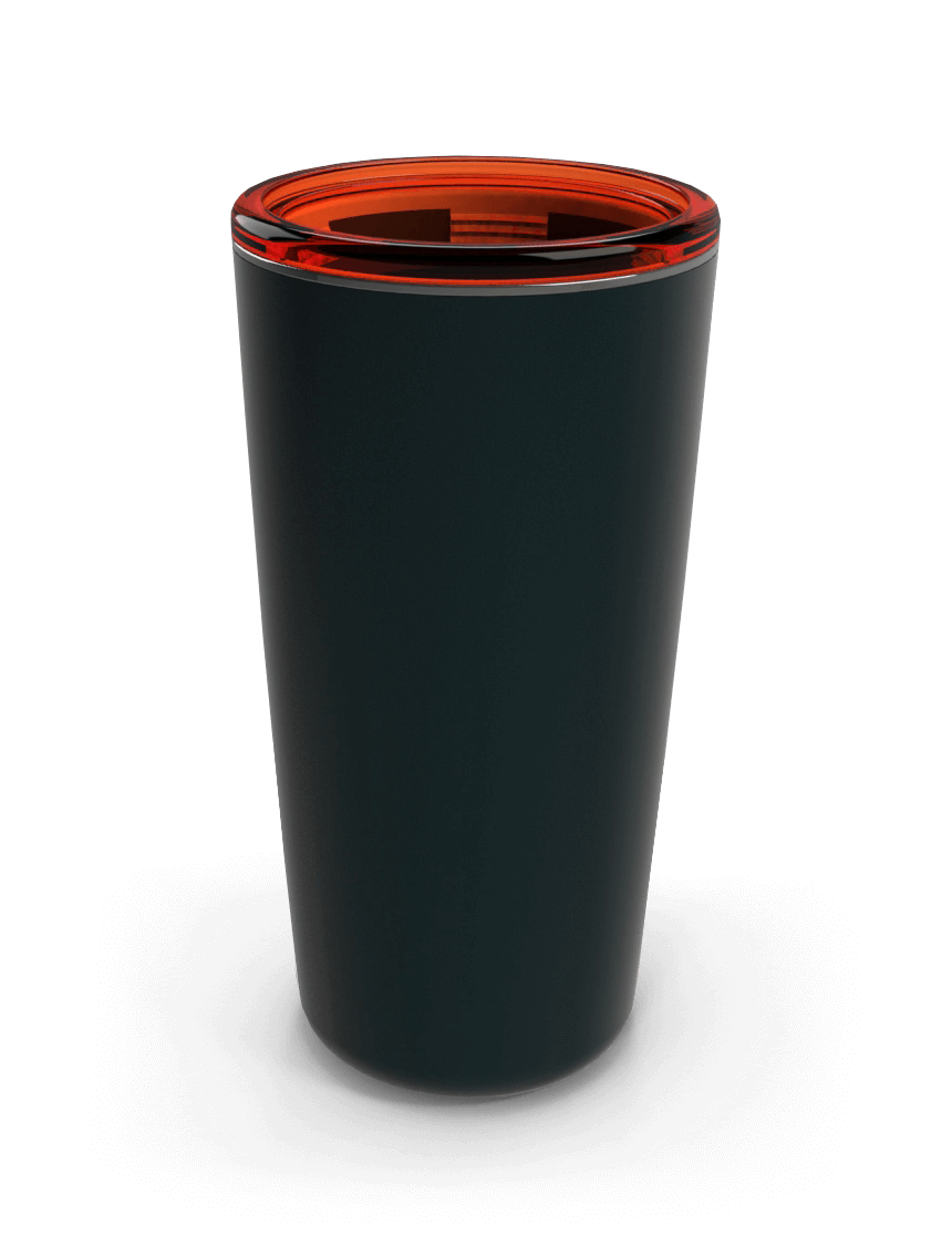 Black and red tumbler cup
